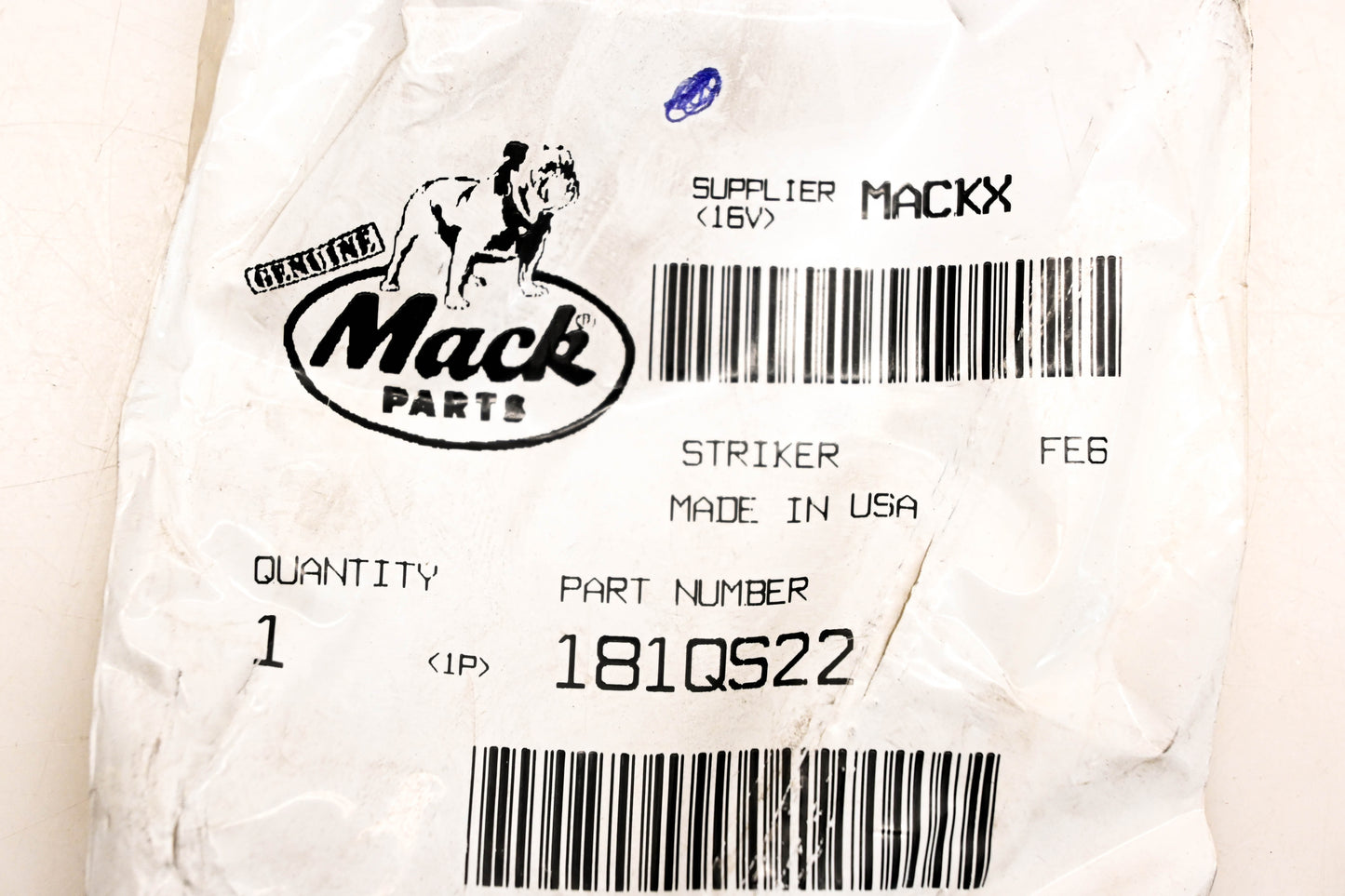 Mack 181QS22 Striker Block NOS