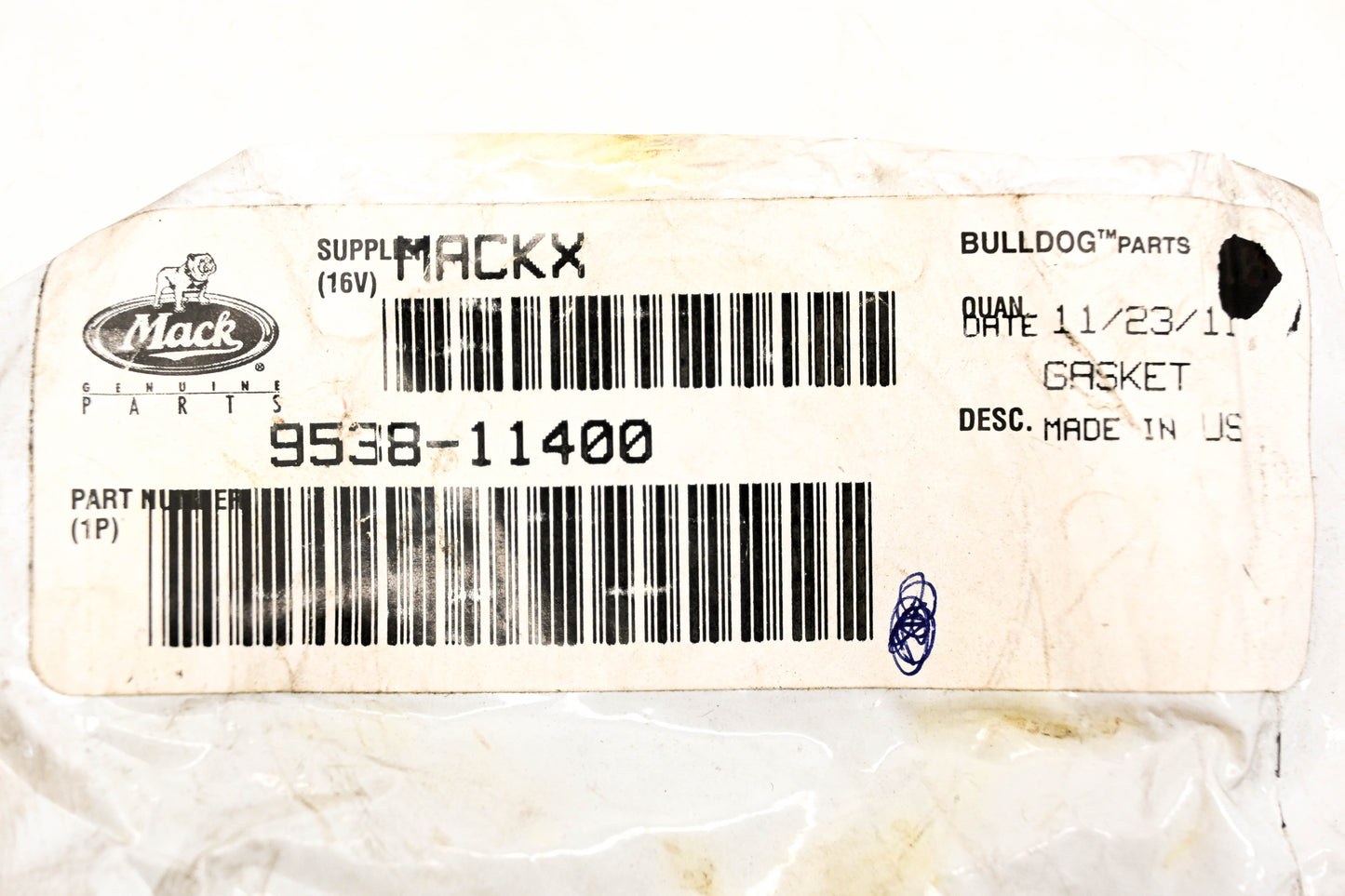 Mack 9538-11400 Gasket NOS