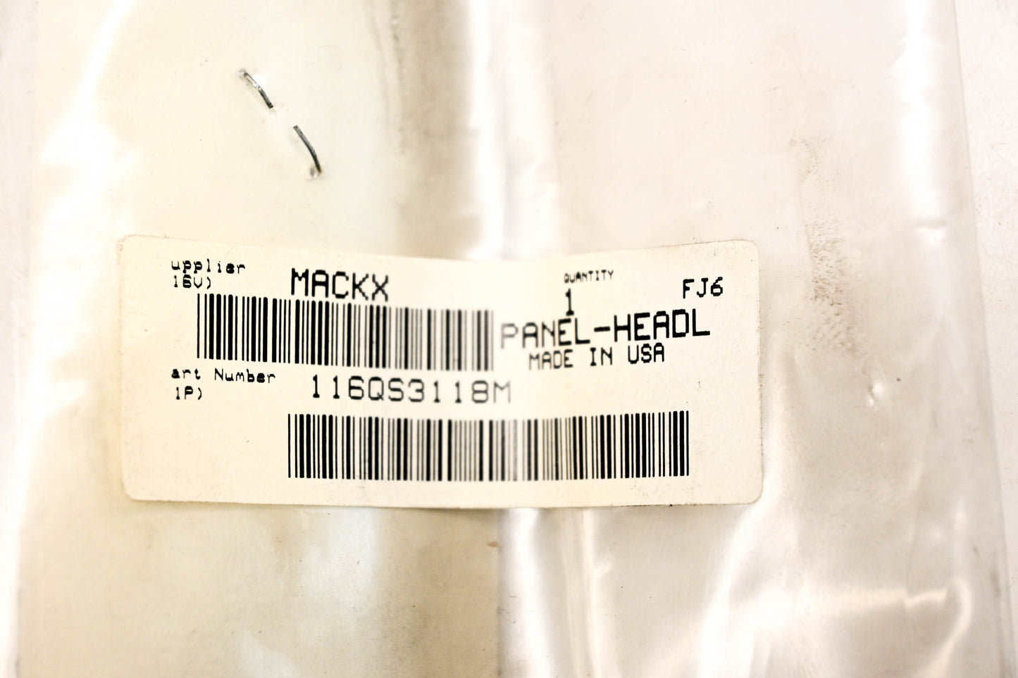 Mack 116QS3118M Headlight Panel NOS