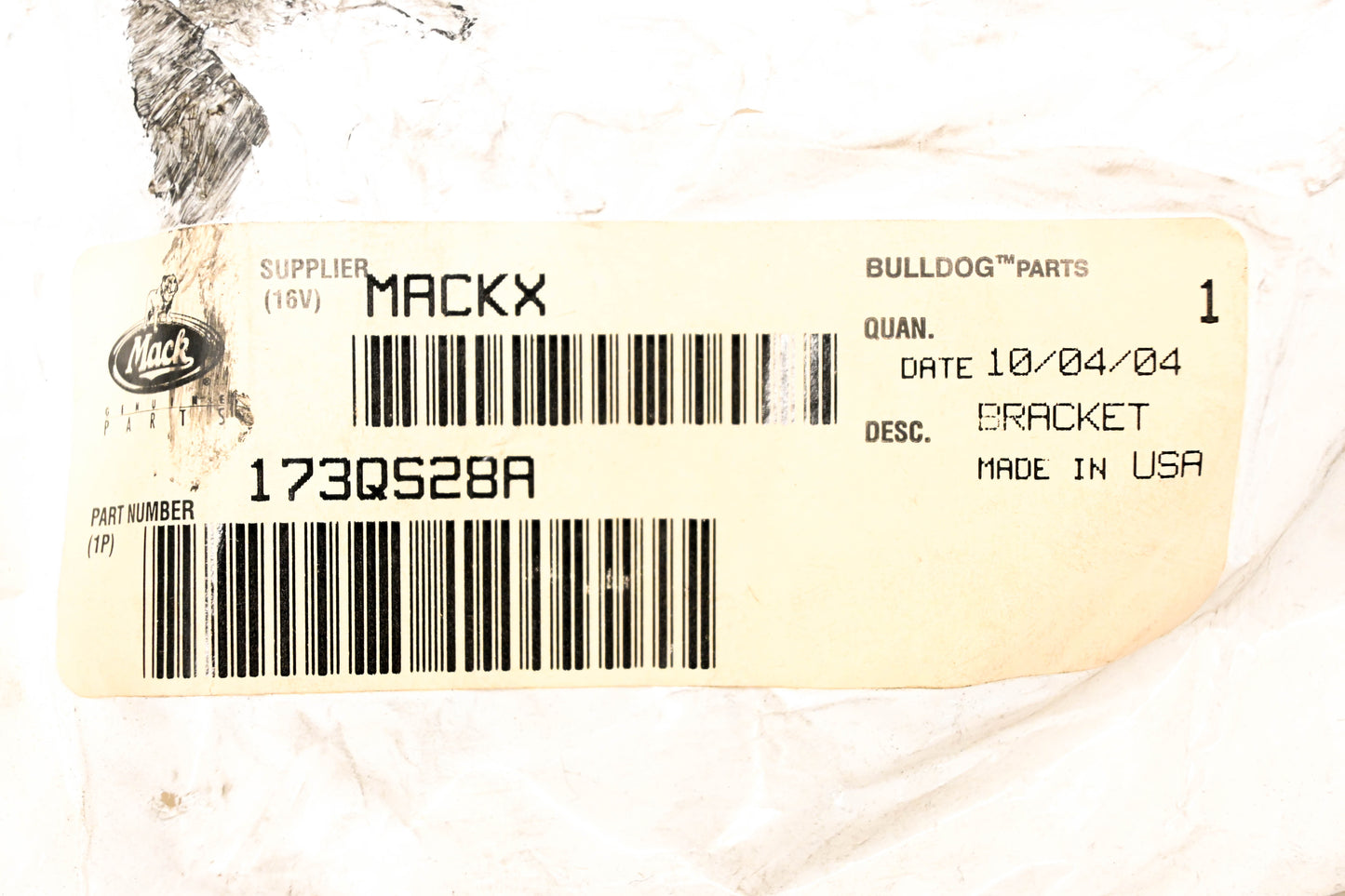 Mack 173QS28A Bracket NOS