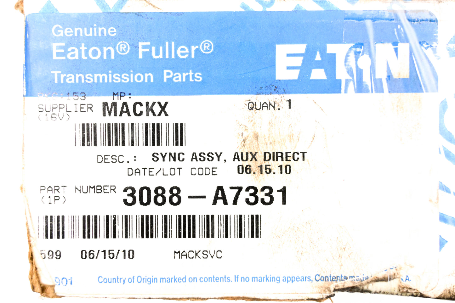 Mack 3088-A7331, 4305103, 4304397 Eaton Fuller Auxiliary Direct Sync Assembly NOS