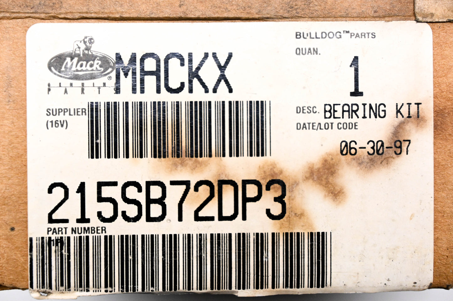 Mack 215SB72DP3 Bearing & Washer Kit NOS