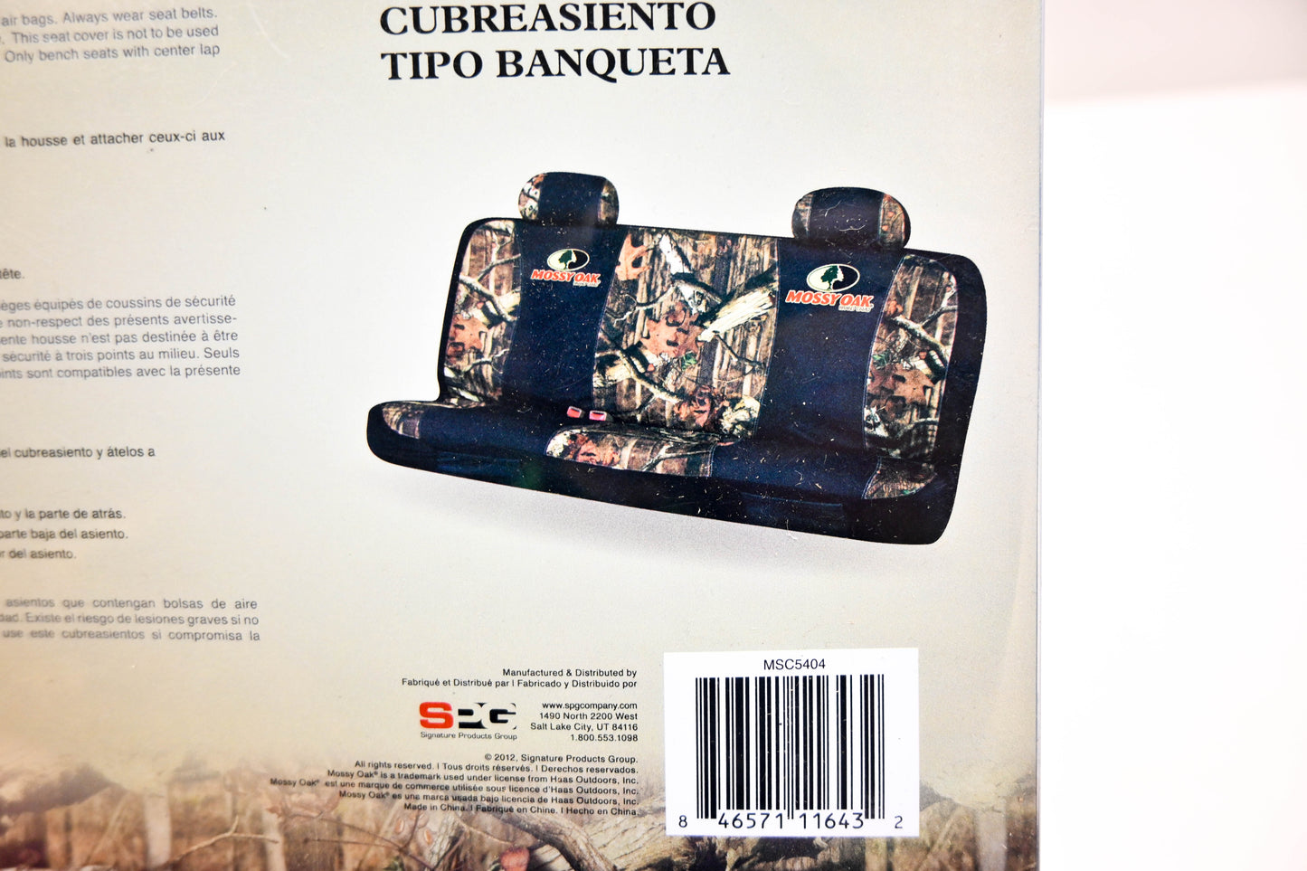 Mossy Oak MSC5404 Bench Seat Cover NOS