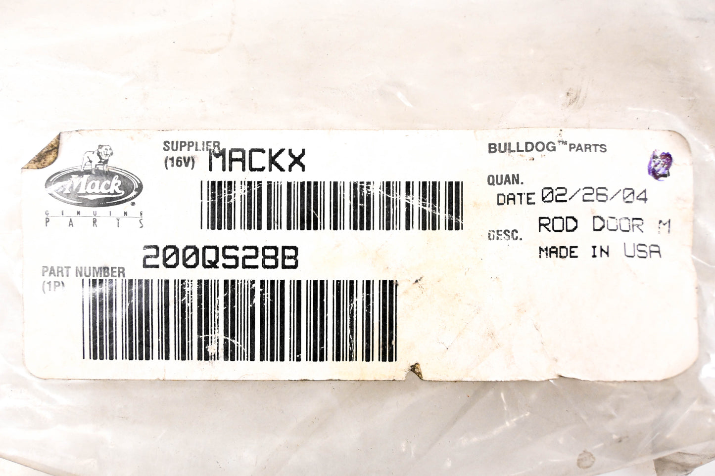 Mack 200QS288 Door Rod NOS