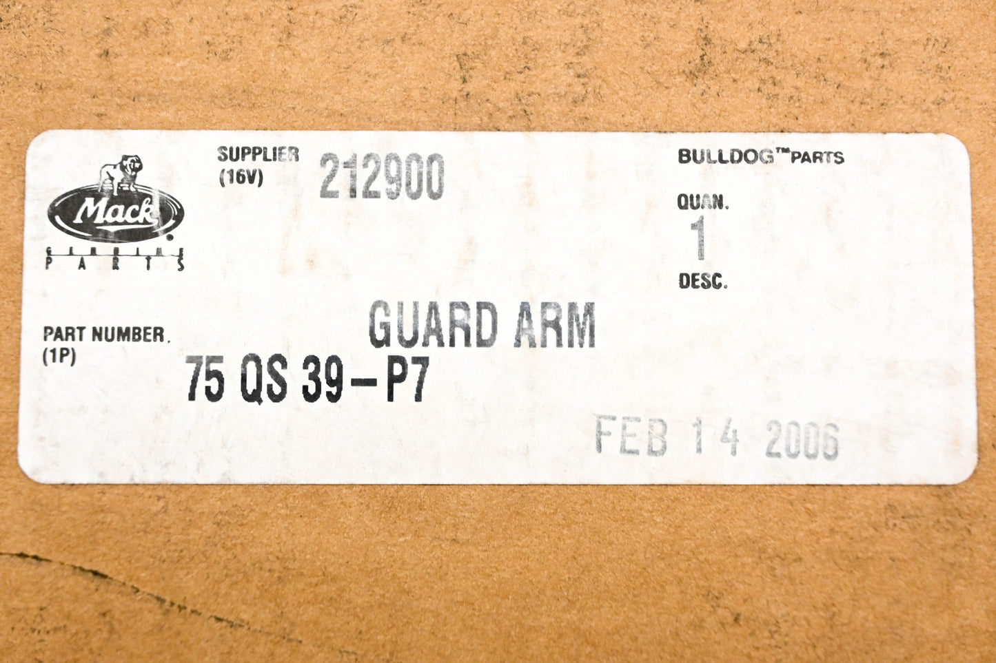 Mack 75QS39P7 Mirror Bracket Guard Arm NOS