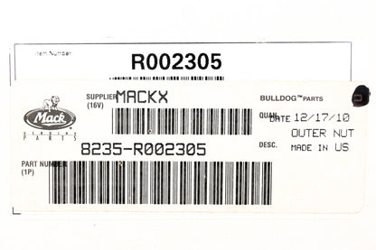 Mack 8235-R002305 Meritor Outer Nut NOS