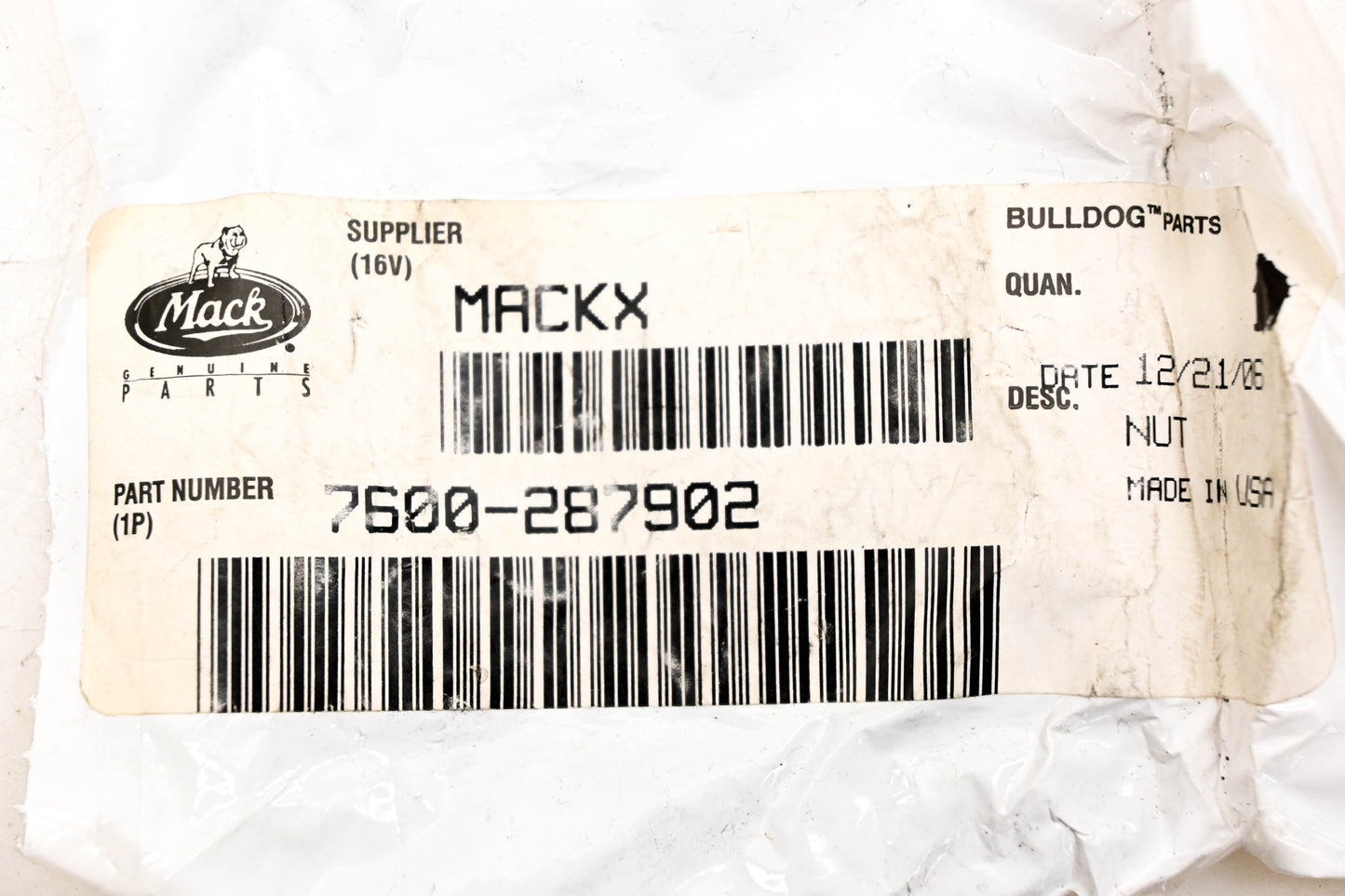 Mack 7600-287902 Nut NOS