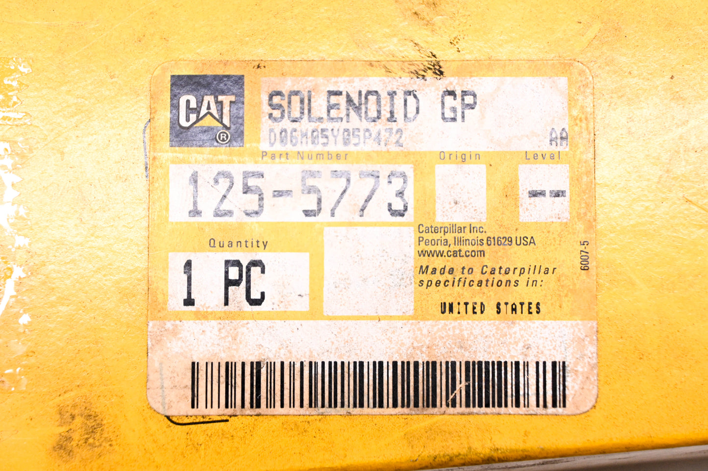 Caterpillar 125-5773 Fuel Shut Off Solenoid NOS