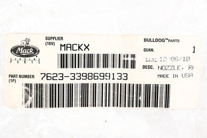 Mack 7623-3398699133 Righthand Nozzle NOS