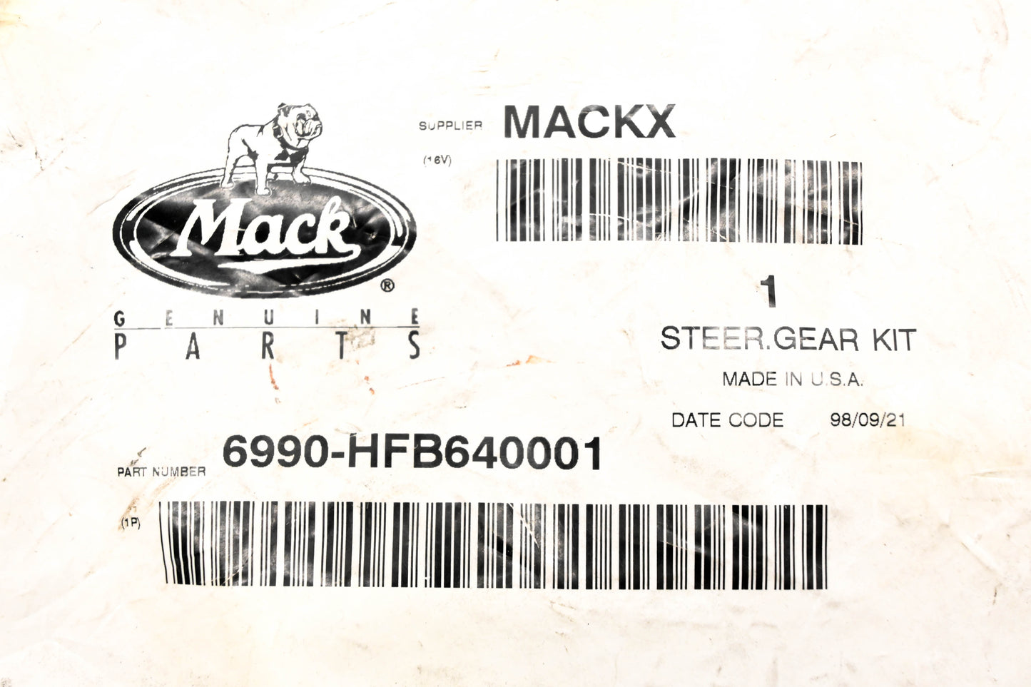 Mack 6990-HFB640001 Steering Gear Seal Kit NOS