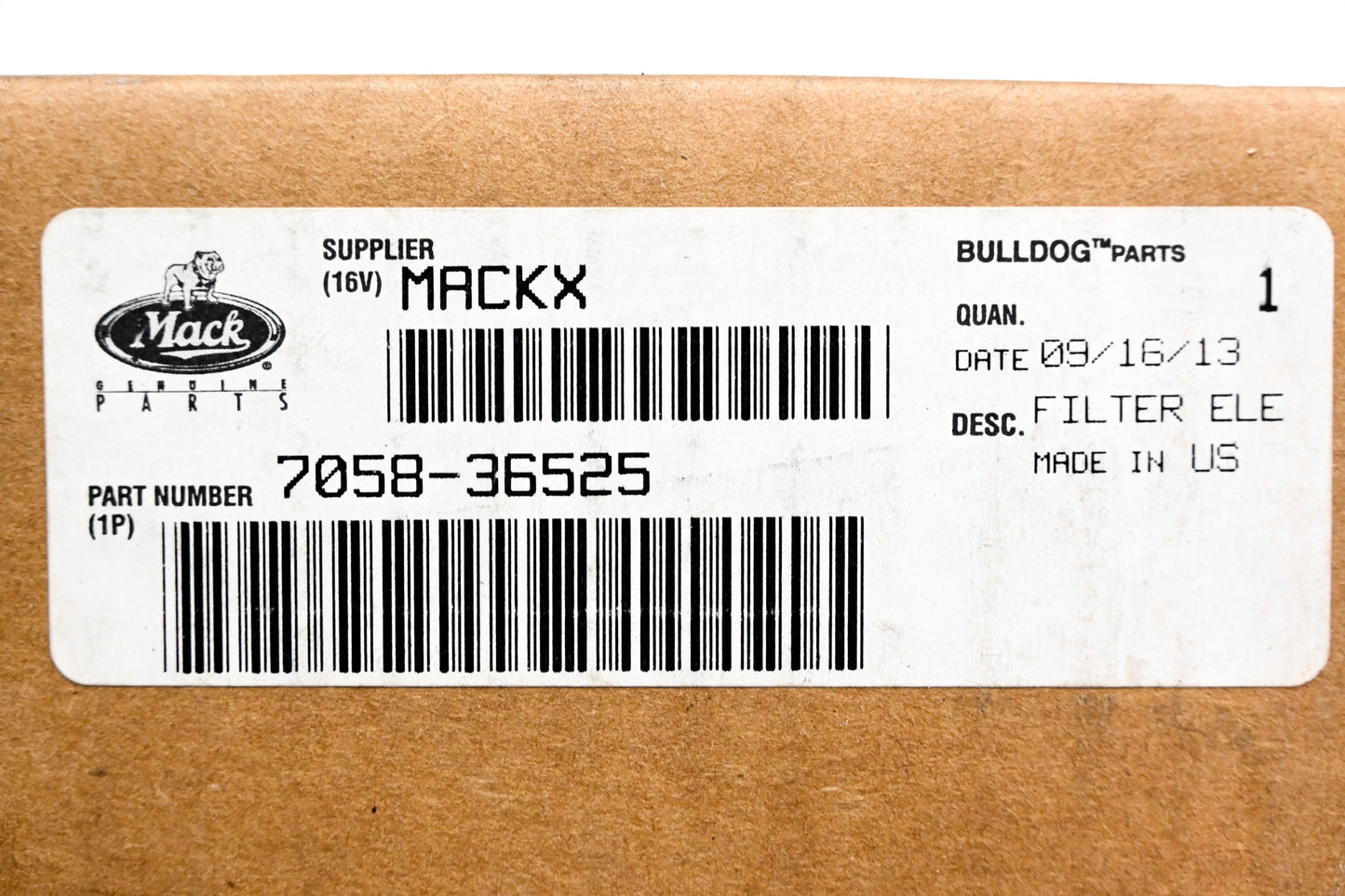 Mack 7058-36525 Filter Element NOS