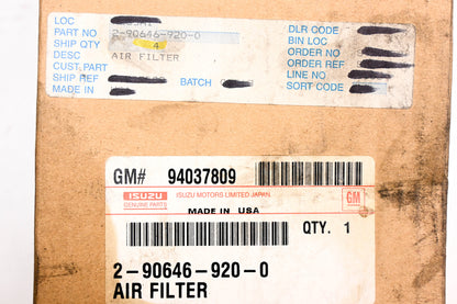 Isuzu 2-90646-920-0, 94037809 Air Filter NOS