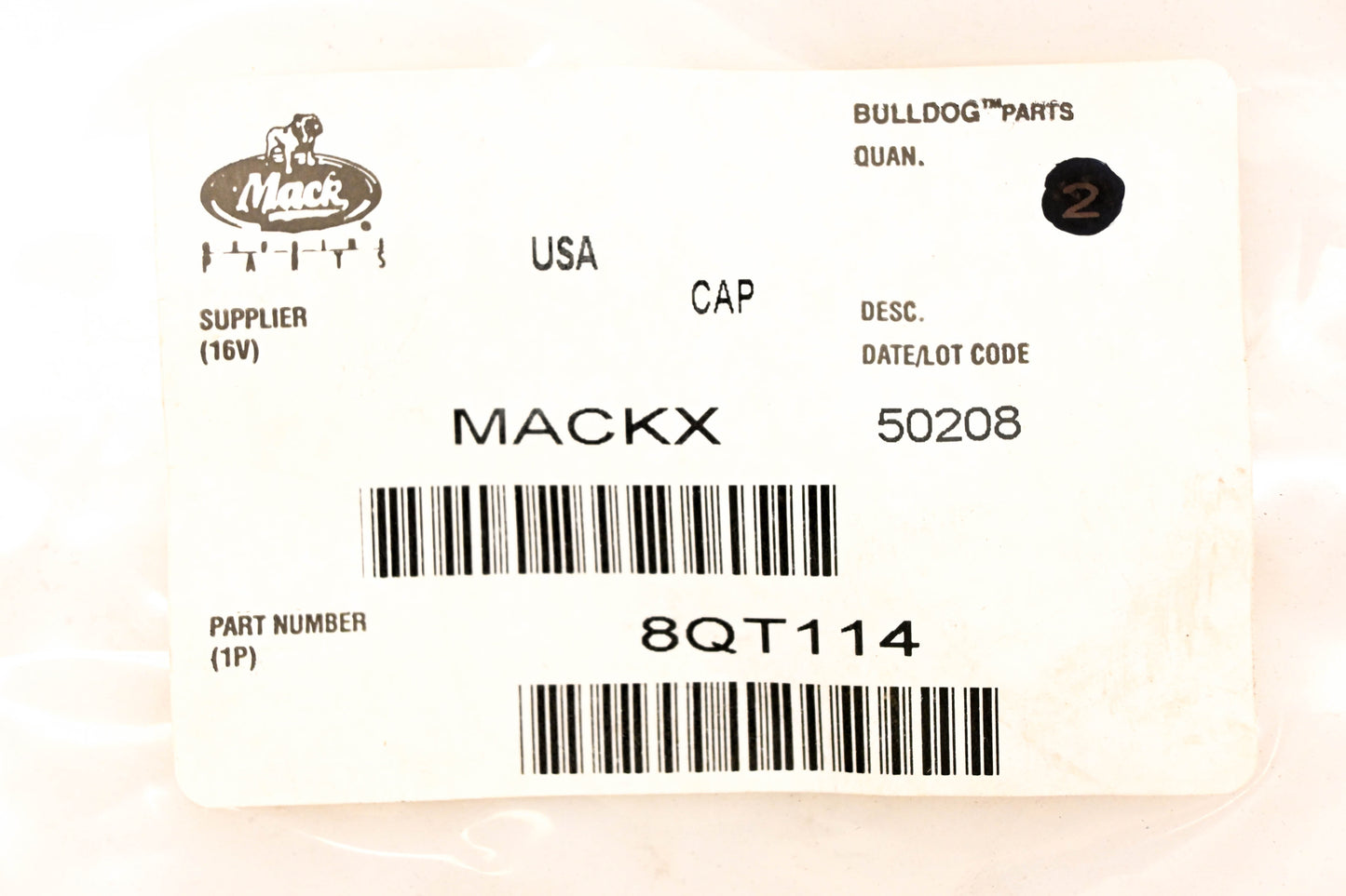 Mack 8QT114 Washer Fluid Cap NOS