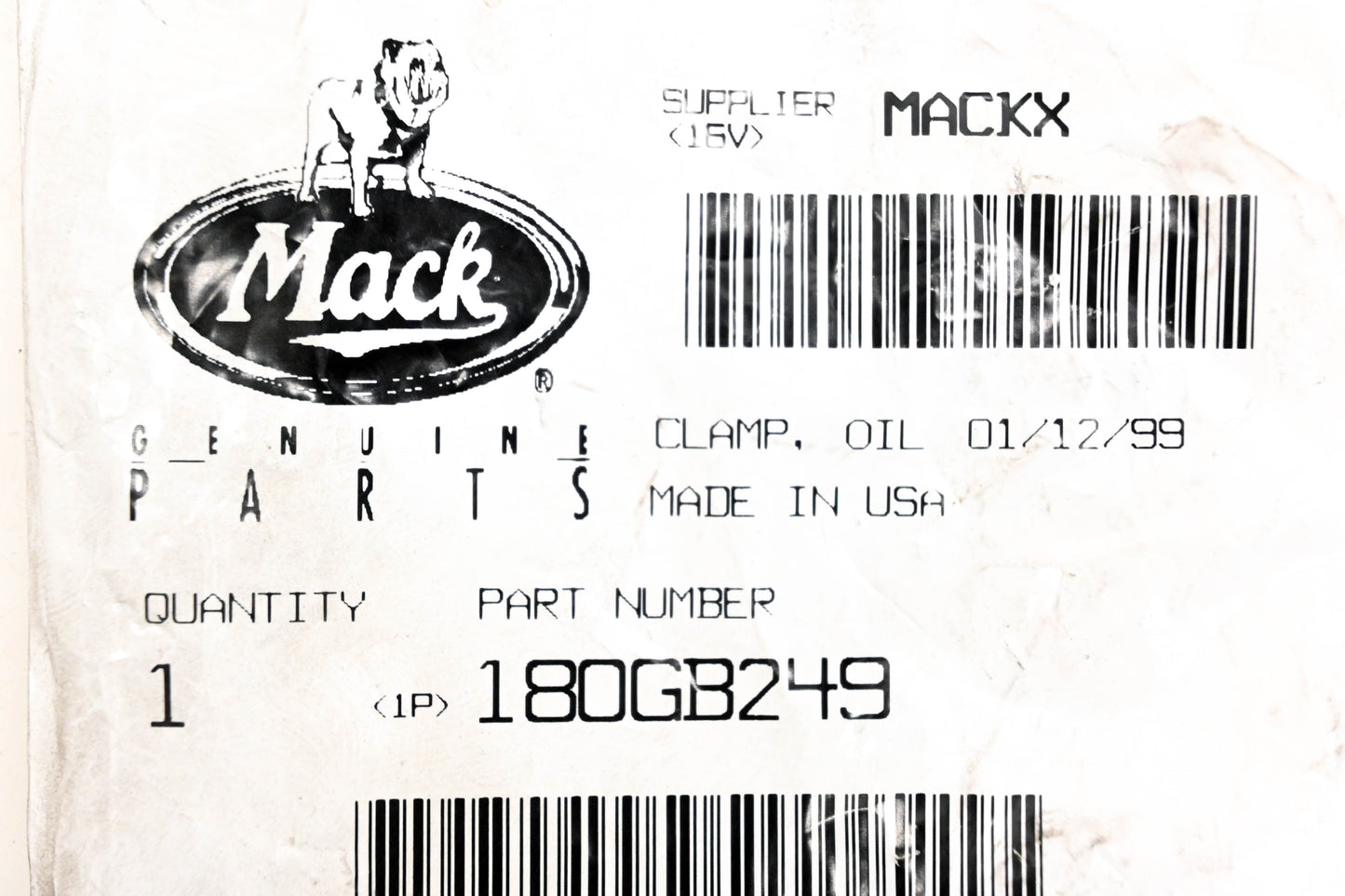 Mack 180GB249 Clamp NOS
