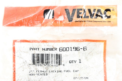 Velvac 600196-6 Non Vented Locking Female Fuel Cap NOS