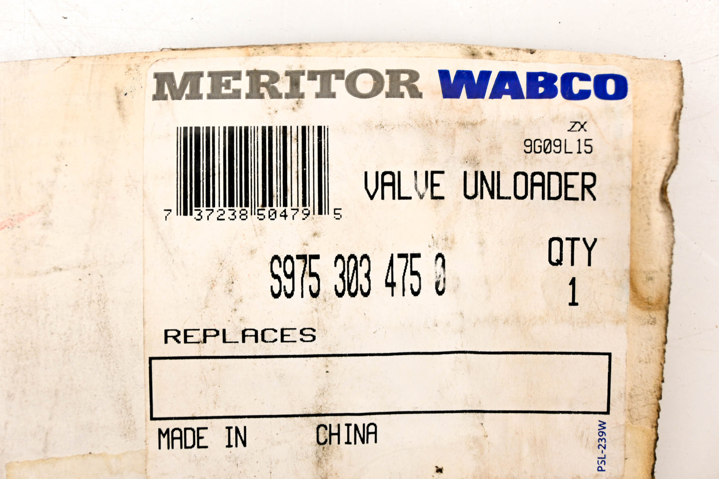 Meritor S975 303 475 0, S9753034750 Valve Unloader NOS