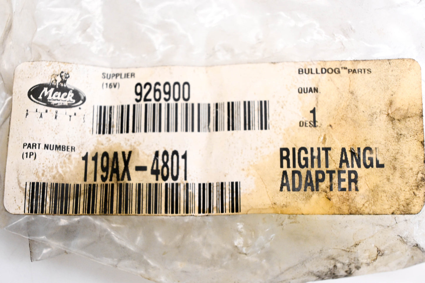 Mack 119AX4801 Right Angle Speedometer Adapter NOS