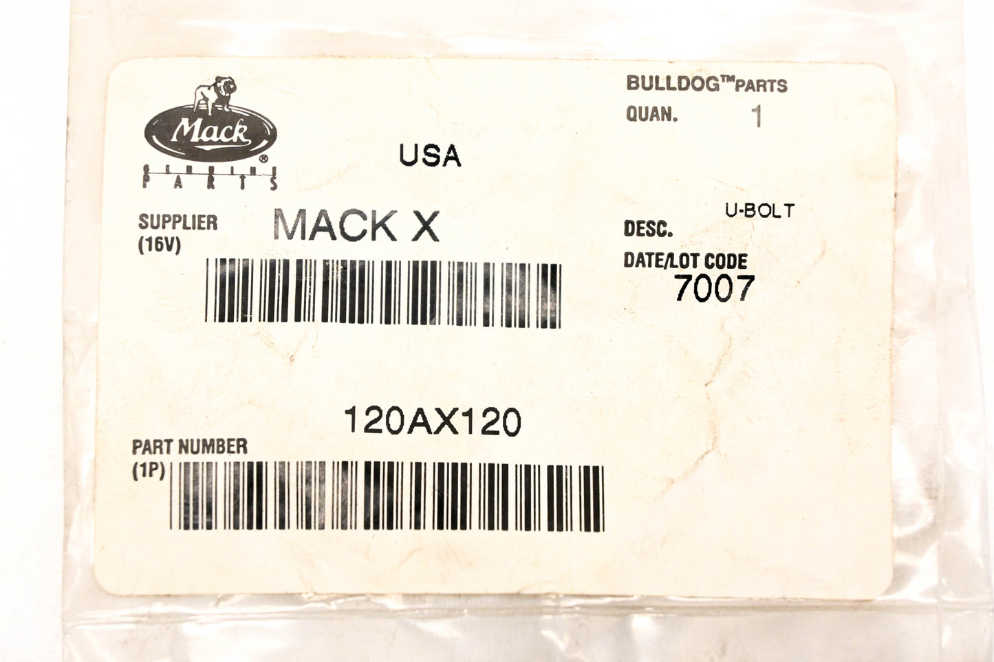 Mack 120AX120 U-Bolt NOS