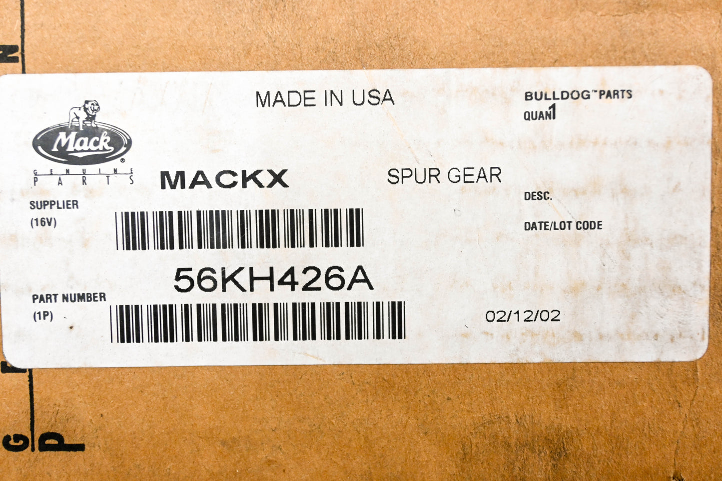Mack 56KH426A Spur Gear NOS