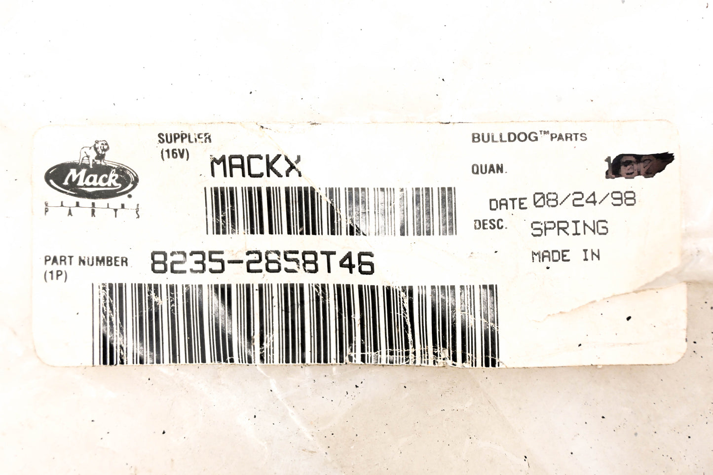 Mack 8235-2858T46 Brake Springs Qty 2 NOS