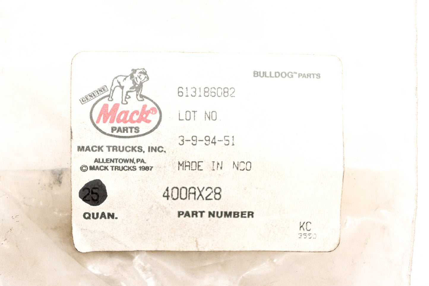 Mack 400AX28 Fastener NOS