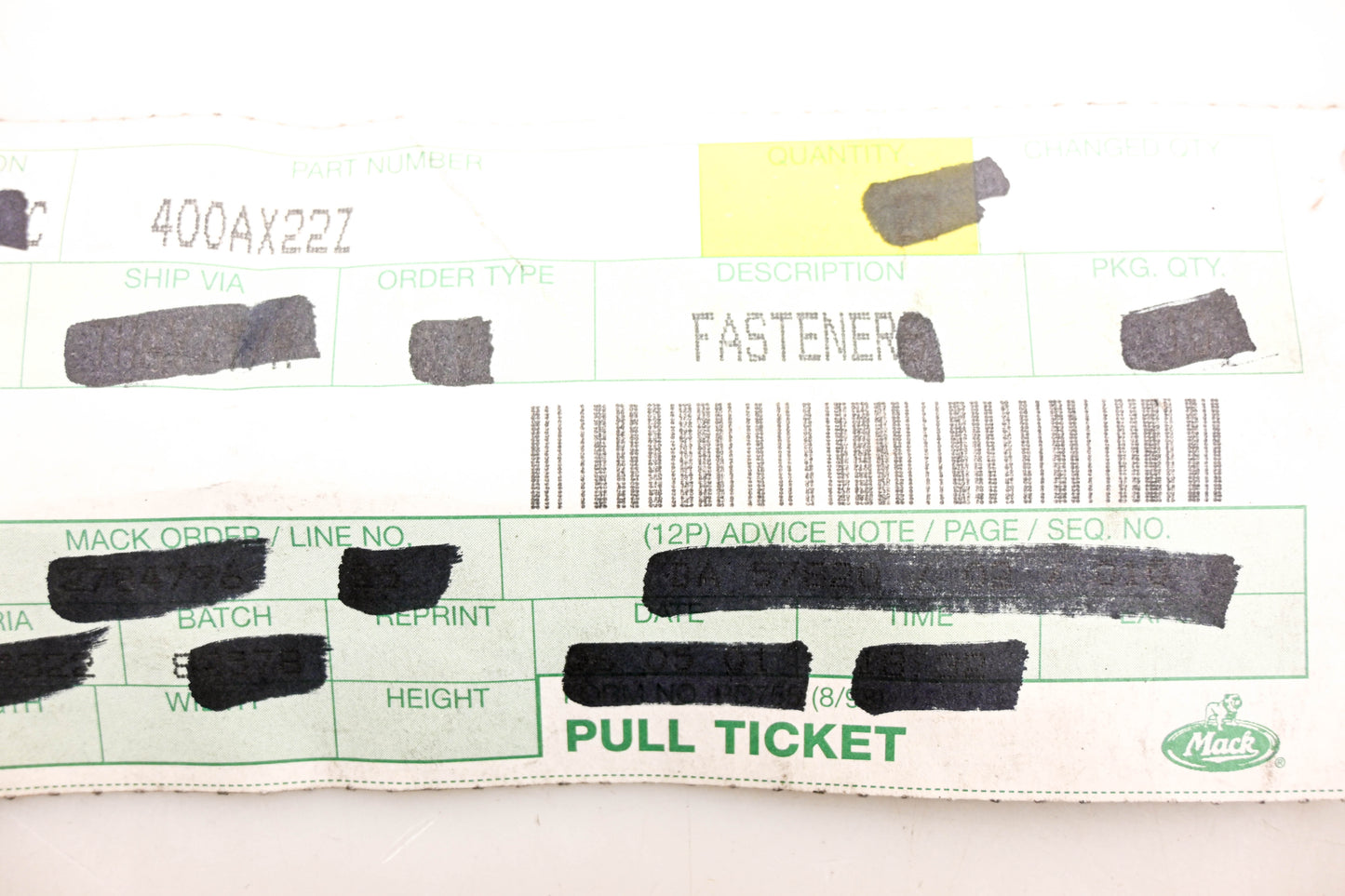 Mack 400AX22Z Fastener NOS