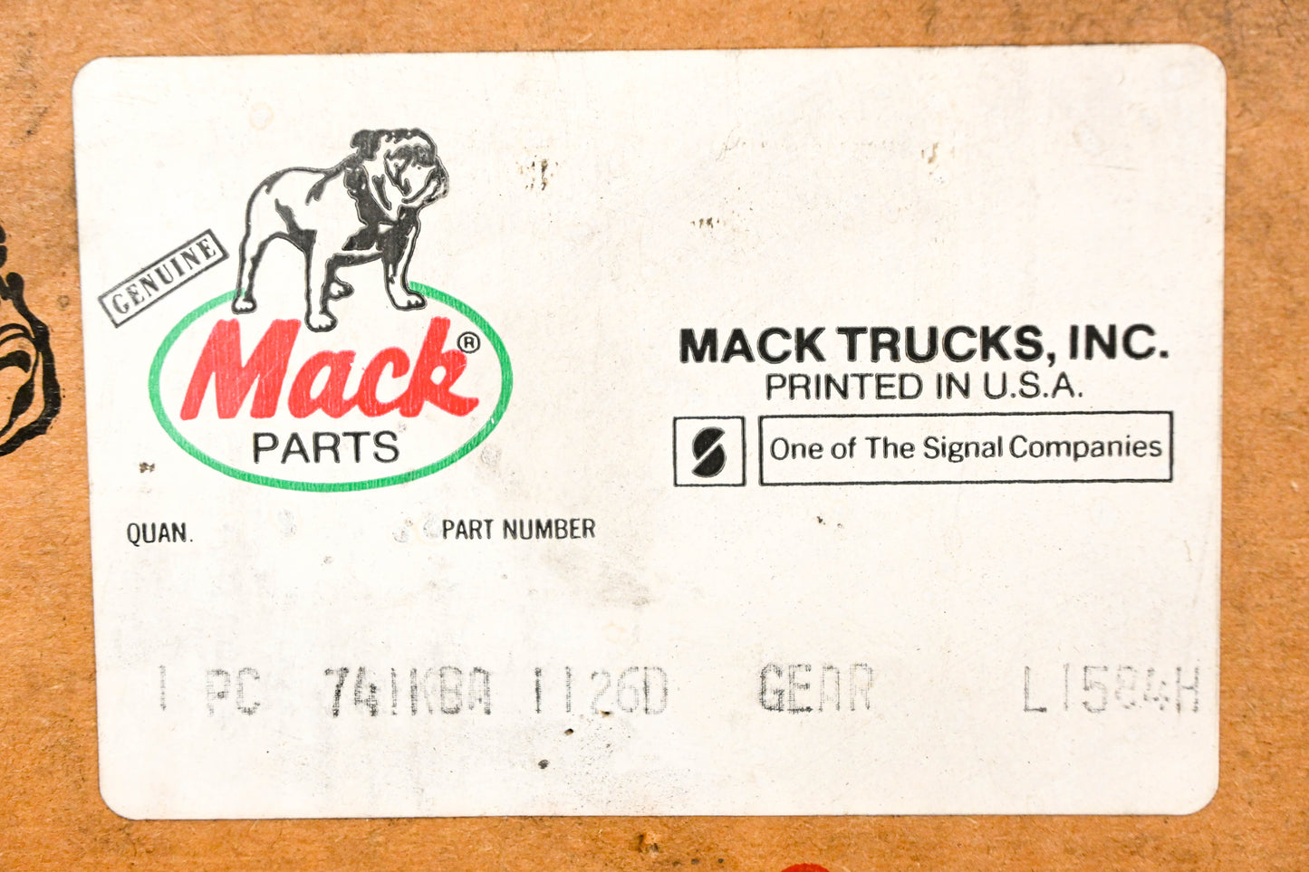 Mack 741KBA1126D Gear NOS