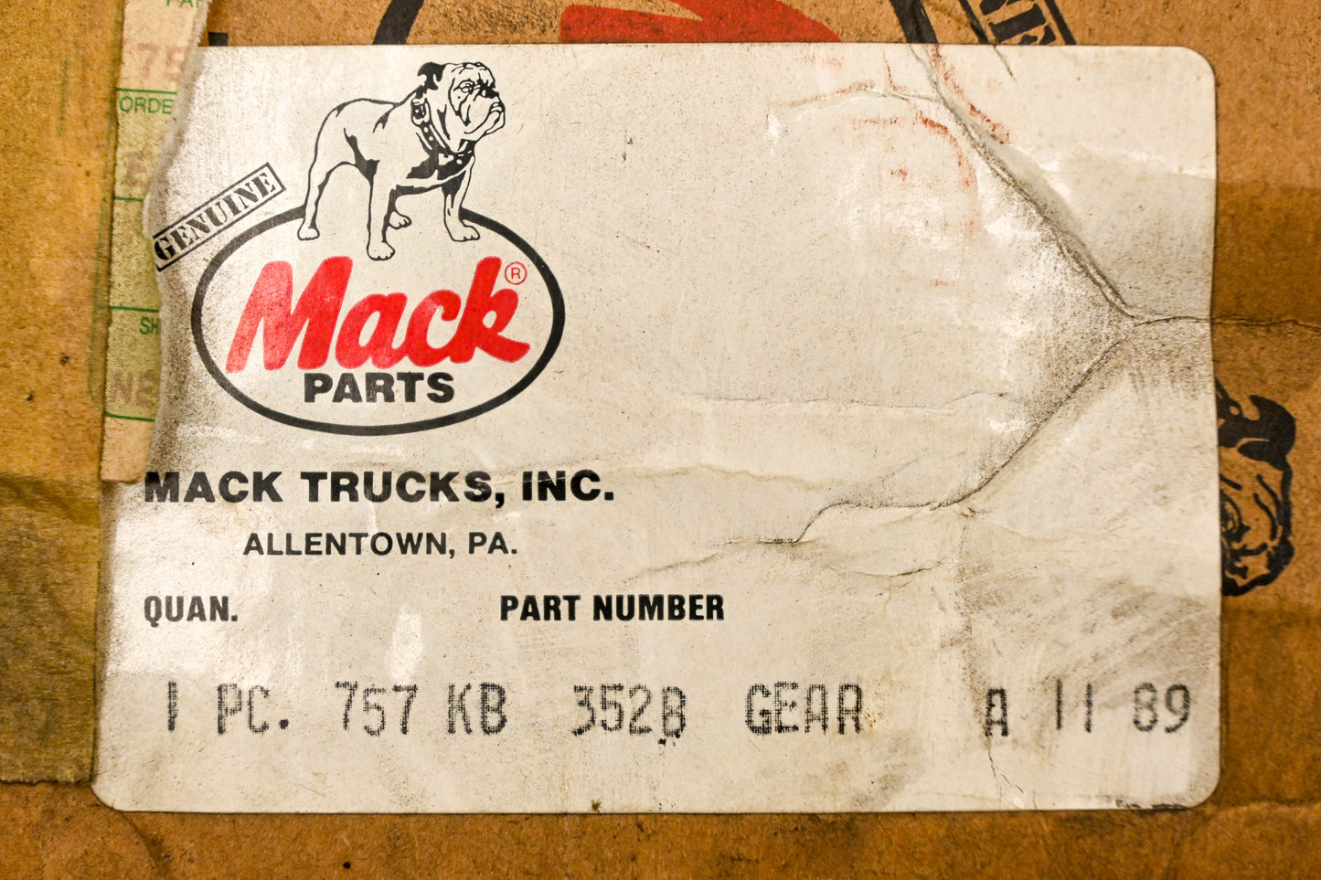 Mack 757KB352B Gear NOS