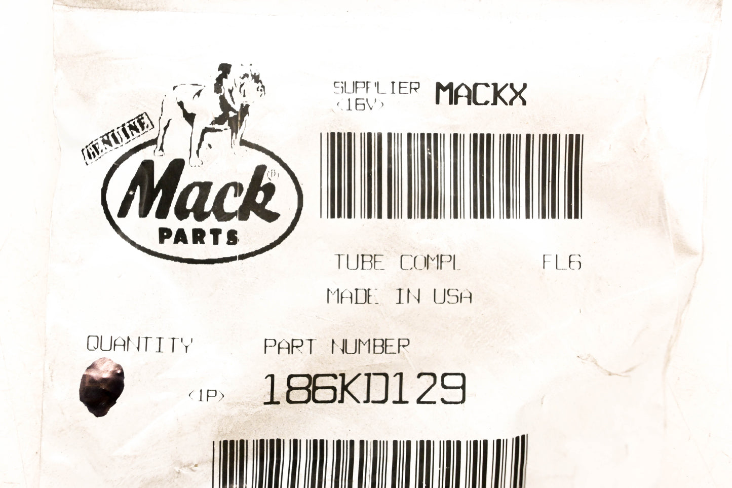 Mack 186KD129 Tube NOS