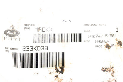 Mack 233KD39 Washer NOS