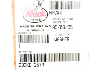 Mack 233KD257A Washer NOS