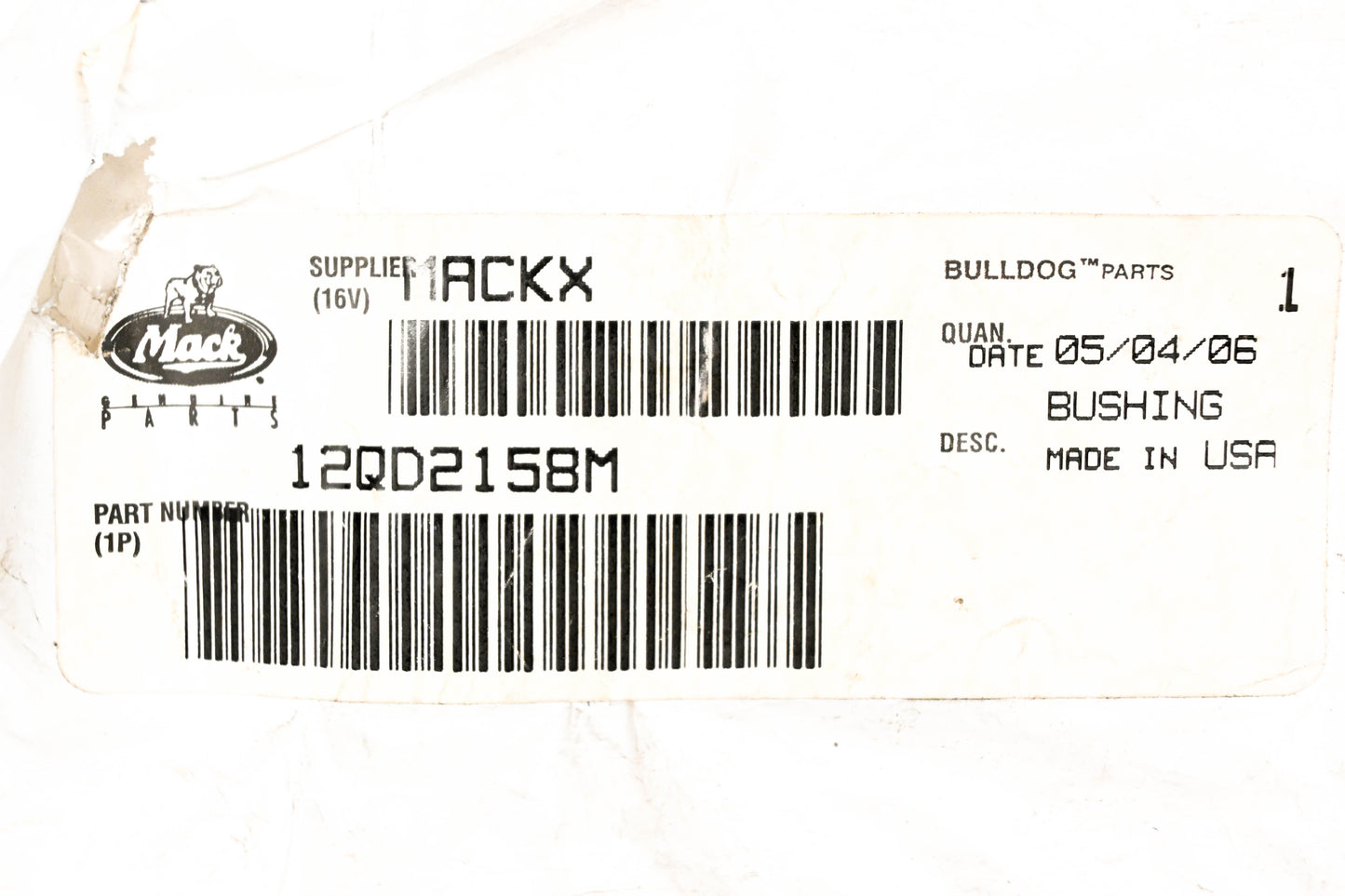 Mack 12QD2158M Bushing NOS