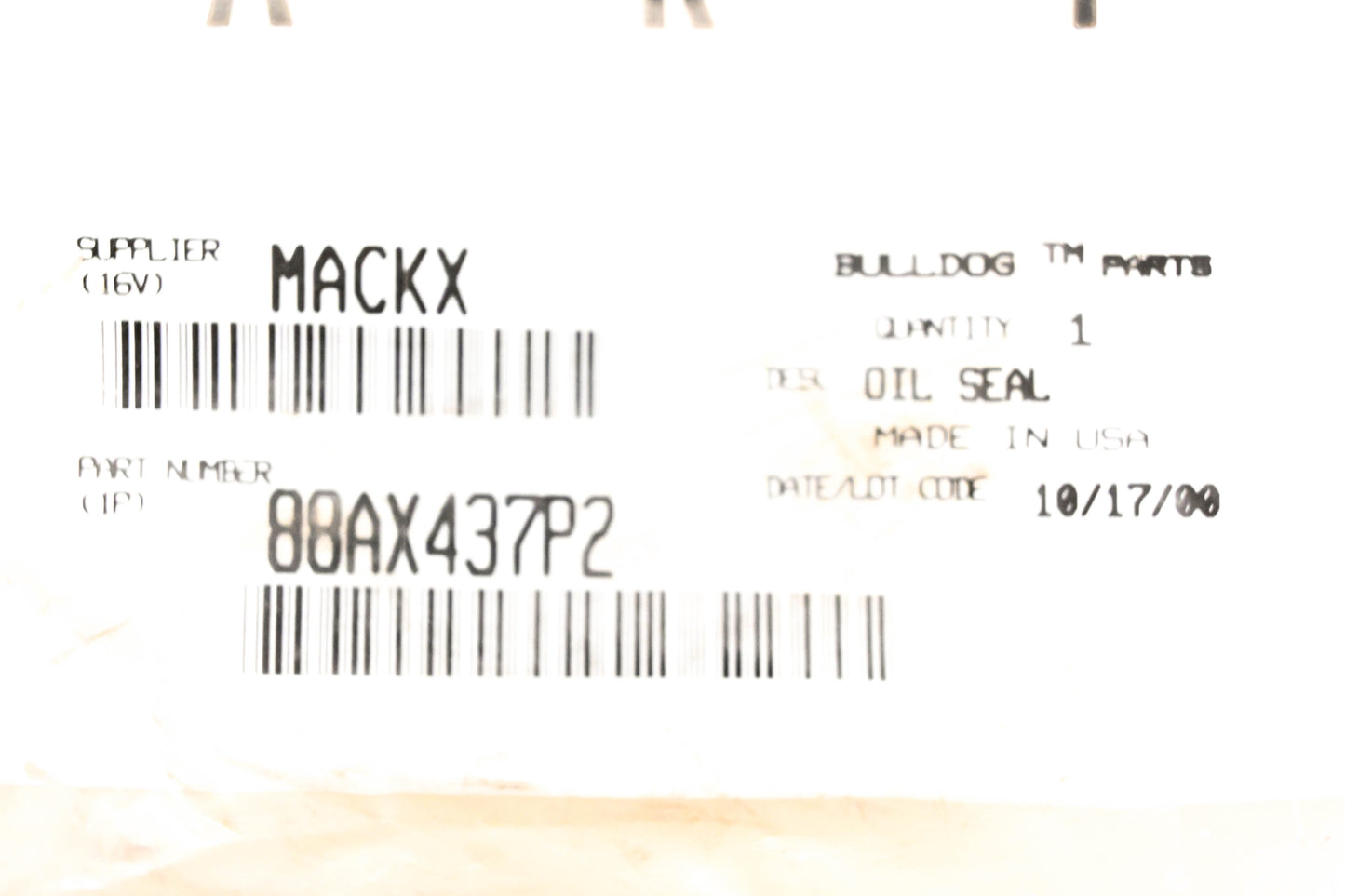 Mack 88AX437P2, 457262R National Oil Seal NOS