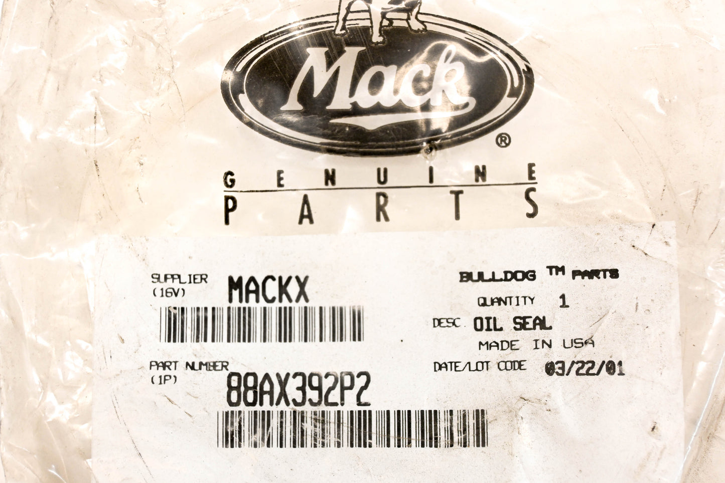 Mack 88AX392P2 Oil Seal NOS
