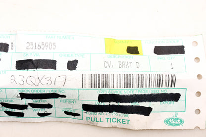 Mack 25165905, 23QX317 Door Check Bracket NOS
