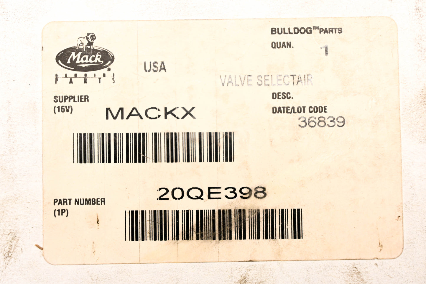 Mack 20QE398 Transmission Shift Selector Knob Assembly NOS