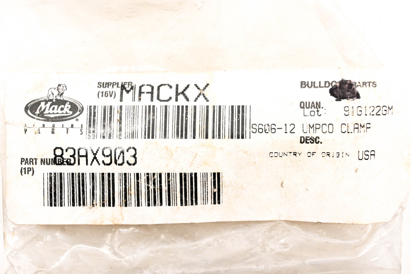 Mack 83AX903 Clamp NOS