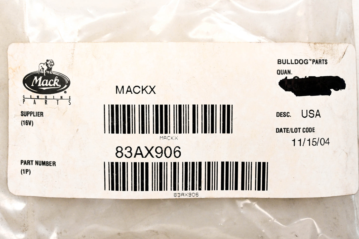Mack 83AX906 Clamps Qty 2 NOS
