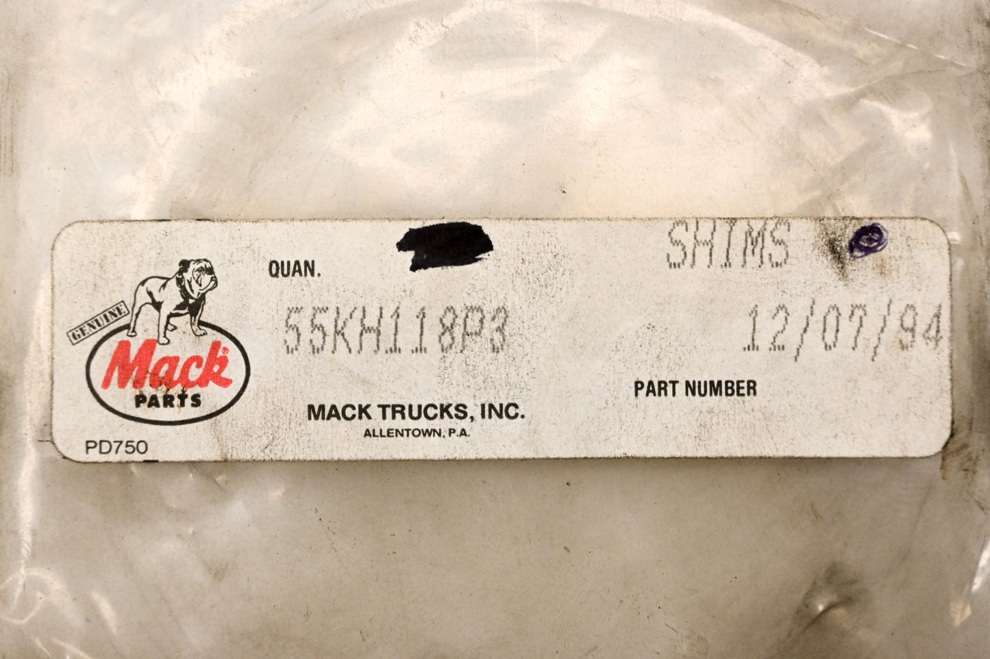 Mack 55KH118P3 Shim NOS