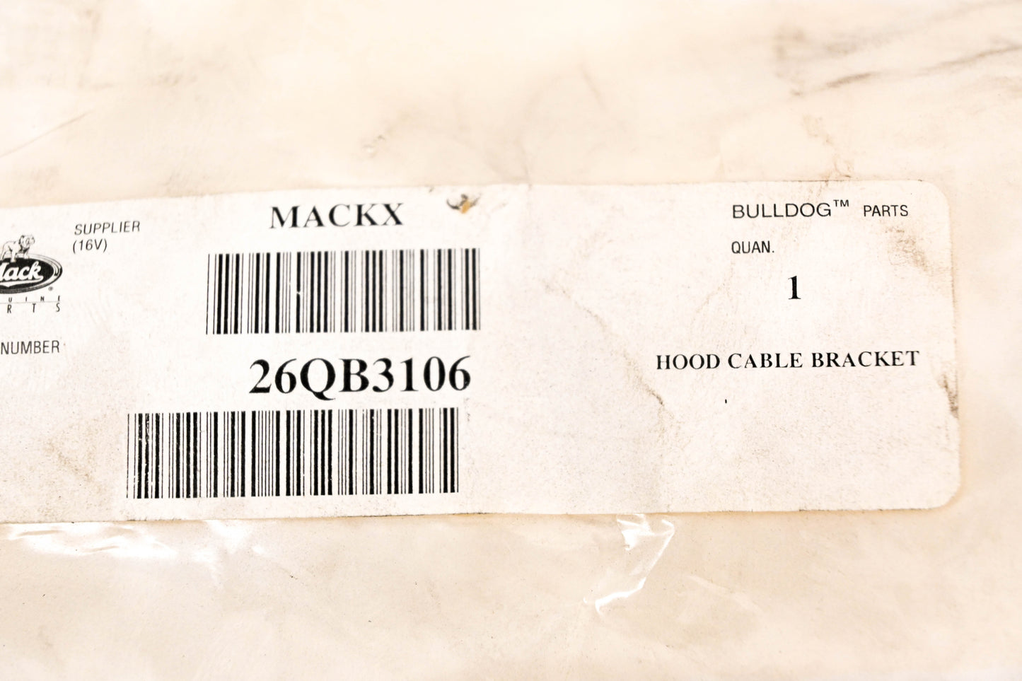 Mack 26QB3106 Hood Cable Bracket NOS