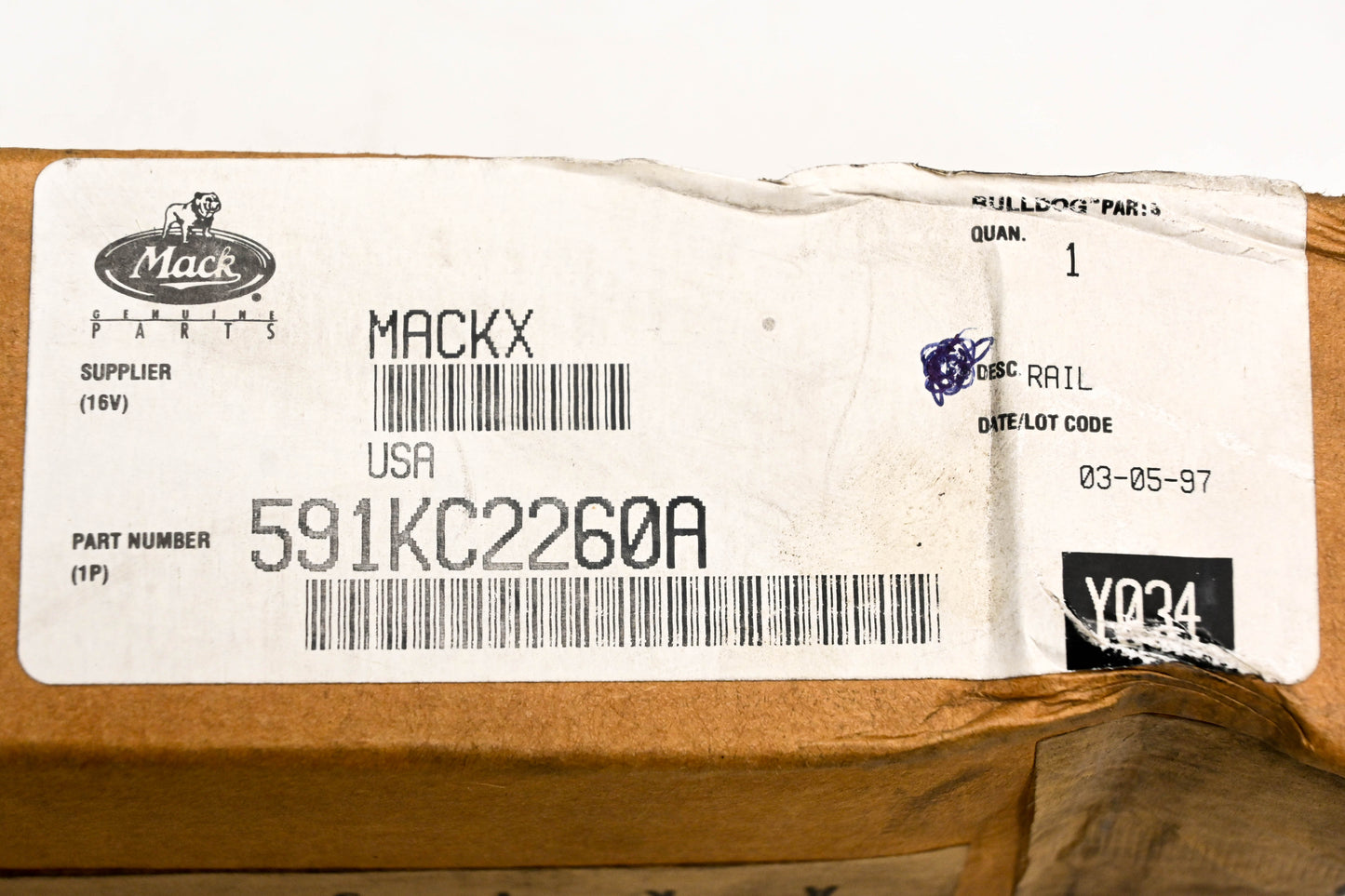 Mack 591KC2260A Shift Rail NOS