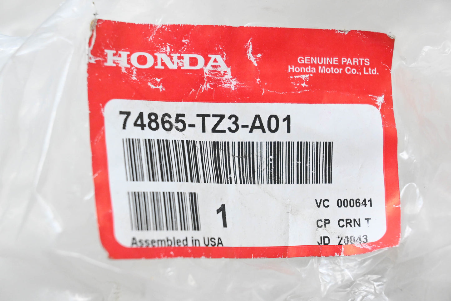 New OEM Honda 74865-TZ3-A01 Weatherstrip NOS