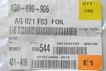 Audi 4G0-890-906 Front Fender Stone Protection Foil NOS