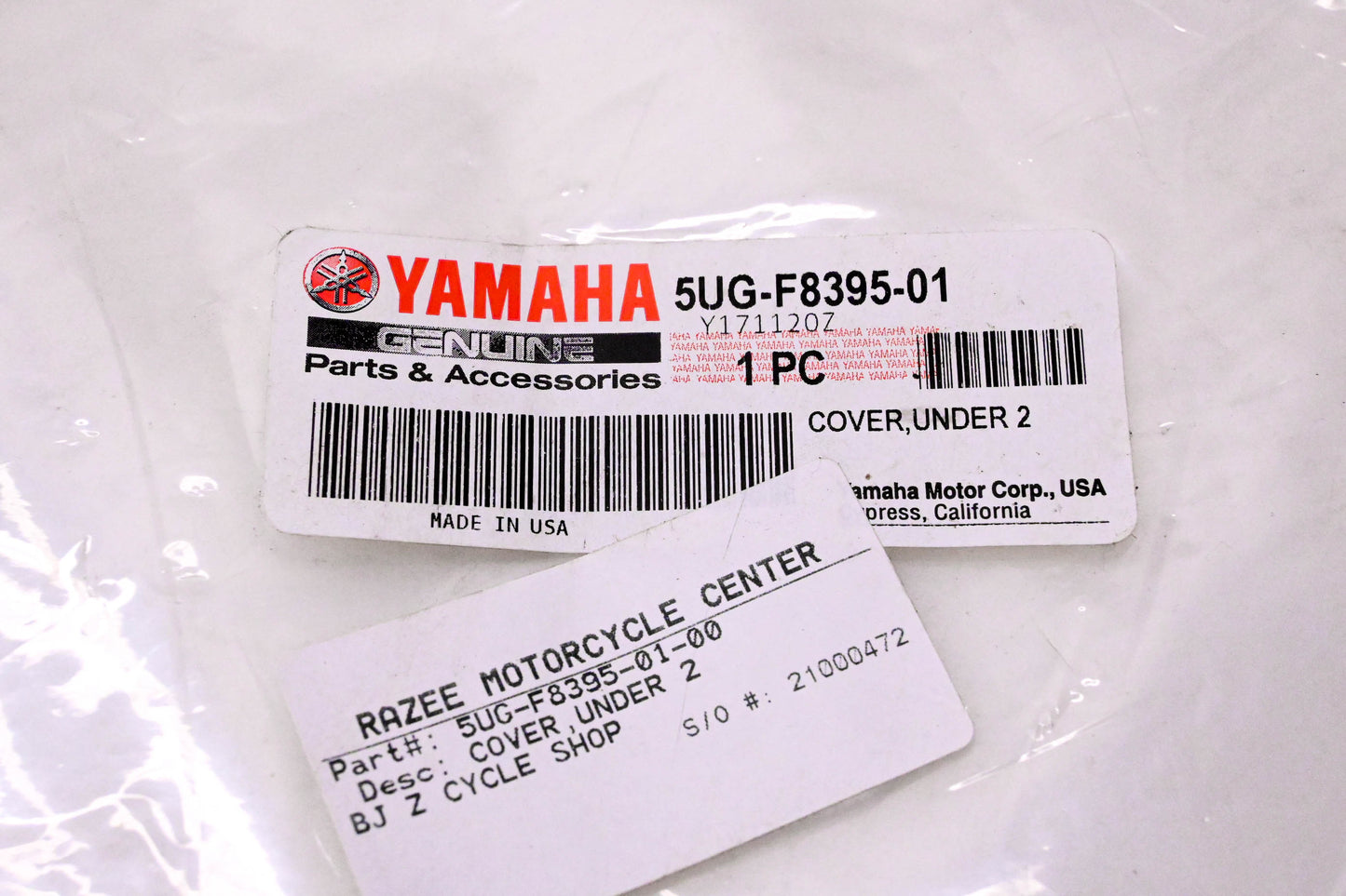 New OEM Yamaha 5UG-F8395-01-00 Rear Skid Plate NOS