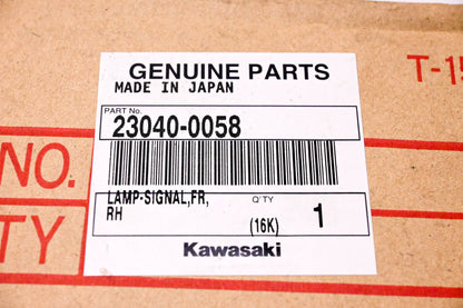 New OEM Kawasaki 230400058 Right Front Turn Signal Indicator NOS
