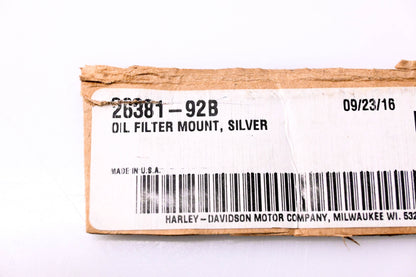 New OEM Harley-Davidson 26381-92B Oil Filter Mount NOS