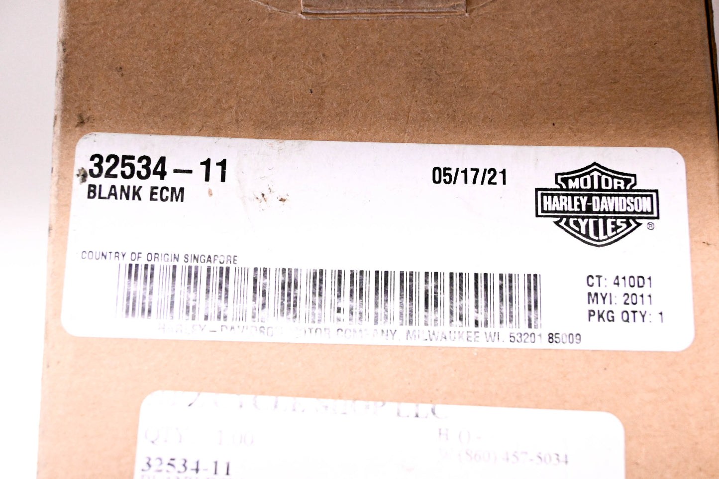 New OEM Harley-Davidson 32534-11 Blank Engine Control Module NOS