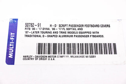 New OEM Harley-Davidson 50782-91 Script Passenger Footboard Cover NOS