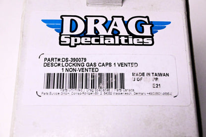 Drag Specialties DS-390079 Locking Gas Cap 1 Vented 1 Not Vented NOS