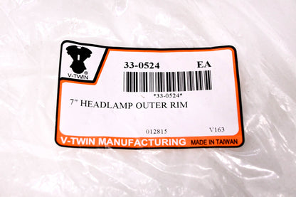 V-Twin 33-0524 7" Headlamp Outer Rim NOS